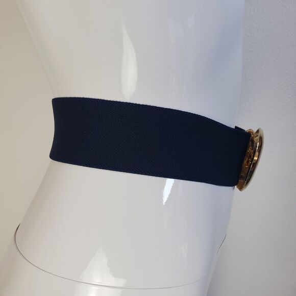 Vintage 80s Day-Lor Gold Buckle Navy Belt main image 4